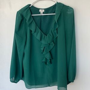 J. Crew Green Blouse